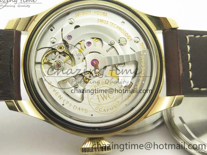 MIROTIME 0405 Big Pilot IW501005 Real Bronze ZF 1:1 Best Edition Black Dial on Brown Leather Strap A Sleek 7192